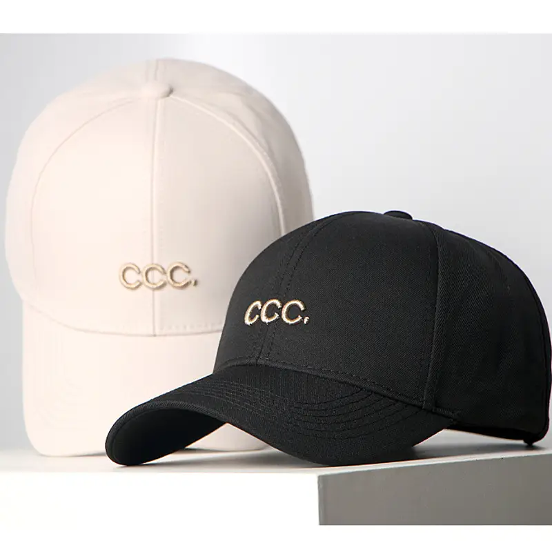 Women's Black White CCC Letter Baseball Cap UV Sunshade - Image 10