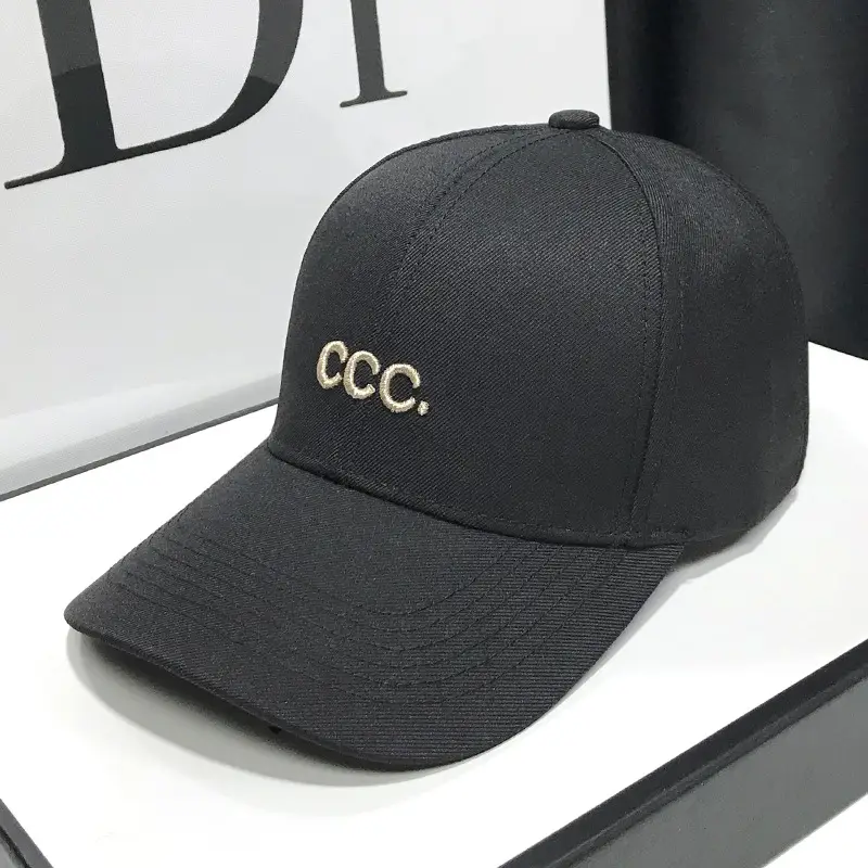 Women's Black White CCC Letter Baseball Cap UV Sunshade