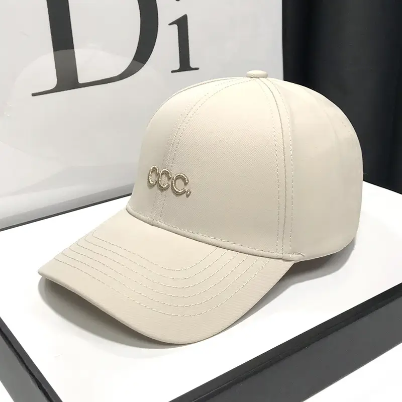 Women's Black White CCC Letter Baseball Cap UV Sunshade - Image 2