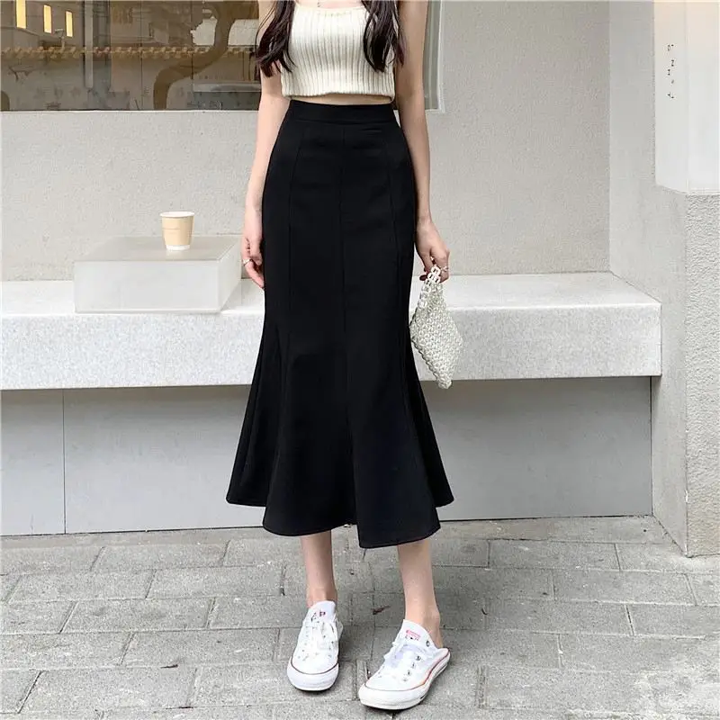 Women Fishtail Skirt Mid Waist Slim Fit Long Sleeve — feature 13