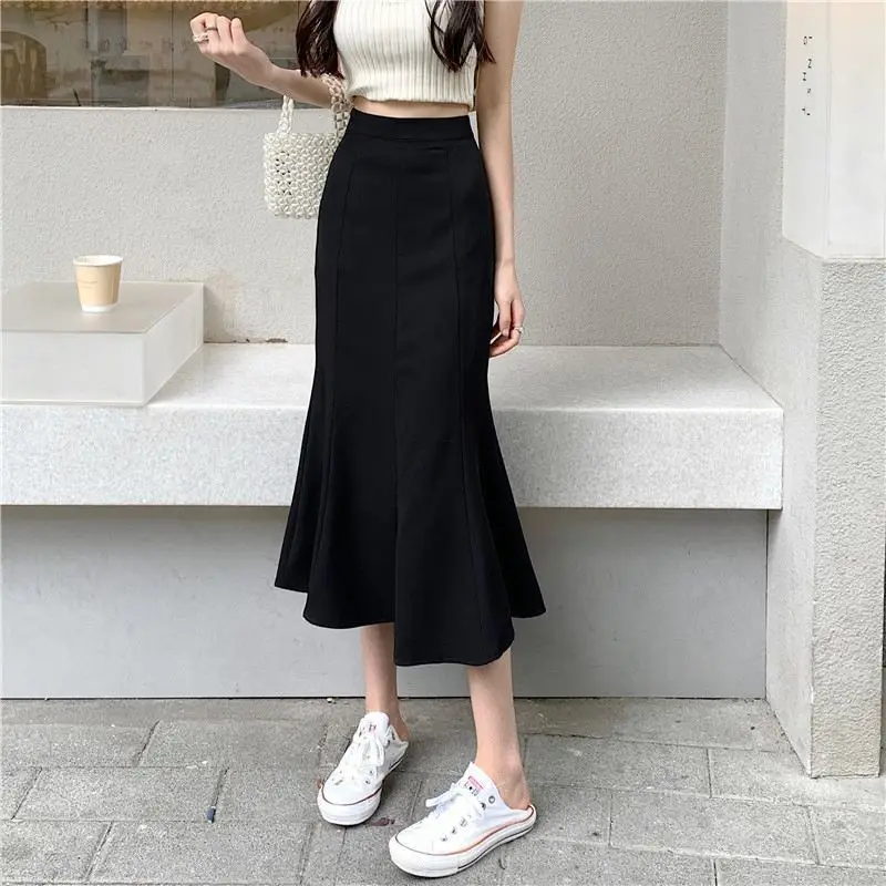 Women Fishtail Skirt Mid Waist Slim Fit Long Sleeve — feature 14