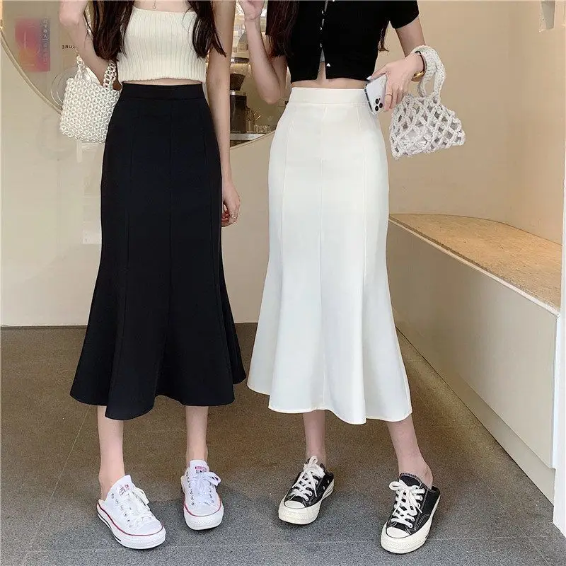 Women Fishtail Skirt Mid Waist Slim Fit Long Sleeve — feature 6