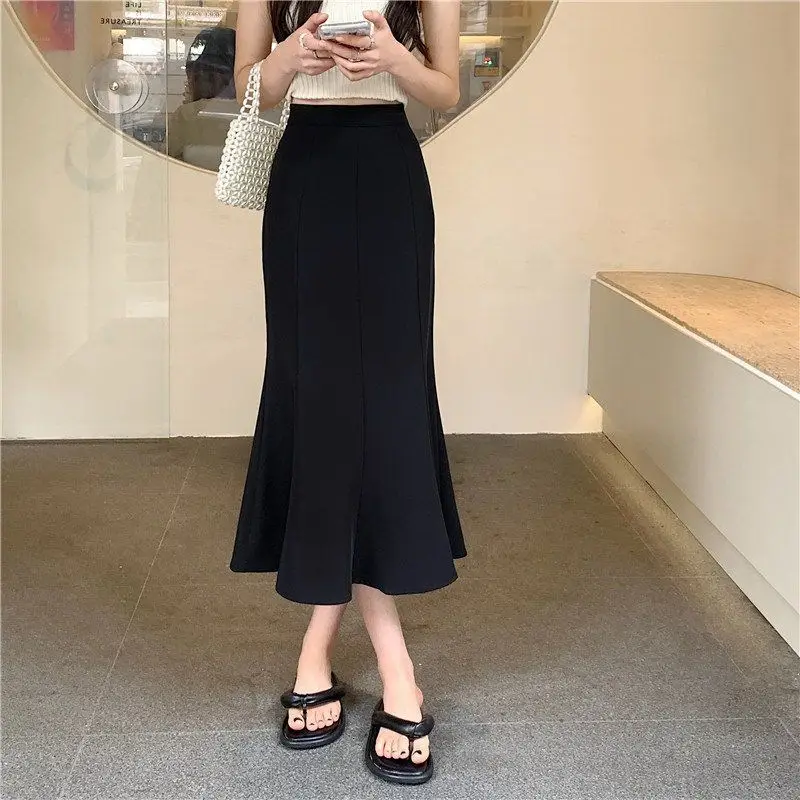Women Fishtail Skirt Mid Waist Slim Fit Long Sleeve — feature 9