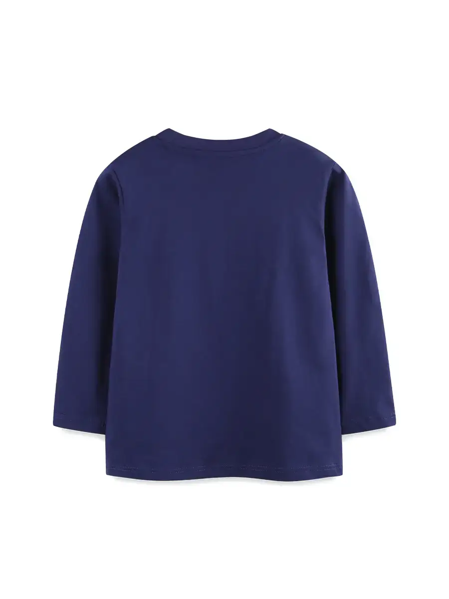 Kids Christmas Long Sleeve T-Shirt Navy Blue
