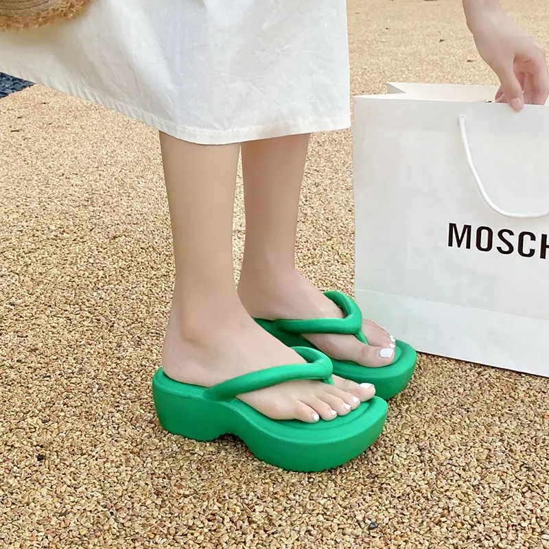 6cm Thick-Soled Women's Slippers for Outdoor Wear, Summer Korean Style Ins Trendy Fairy Style Flip-Flops, Casual Export Slippers - Image 8