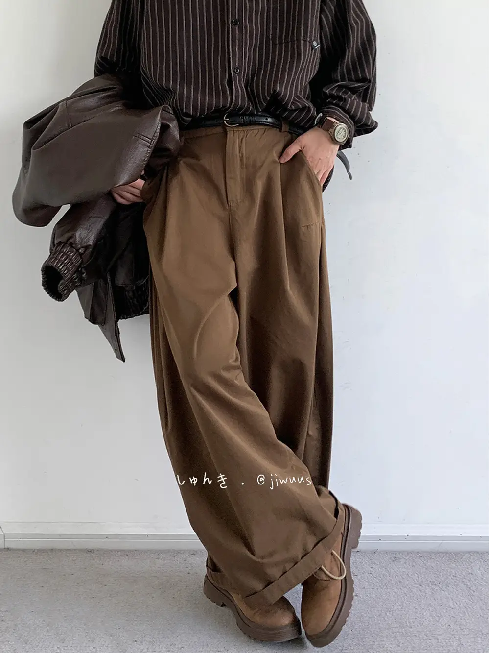 Japanese Style Men's Black Wide Leg Pants - Image 3