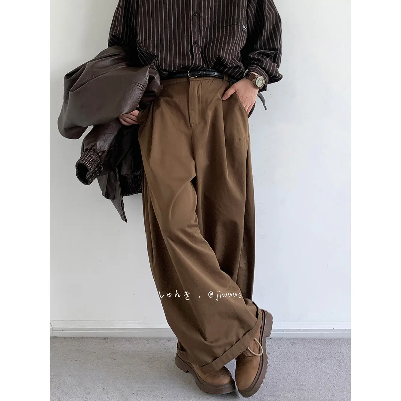 Japanese Style Men's Black Wide Leg Pants — feature 2