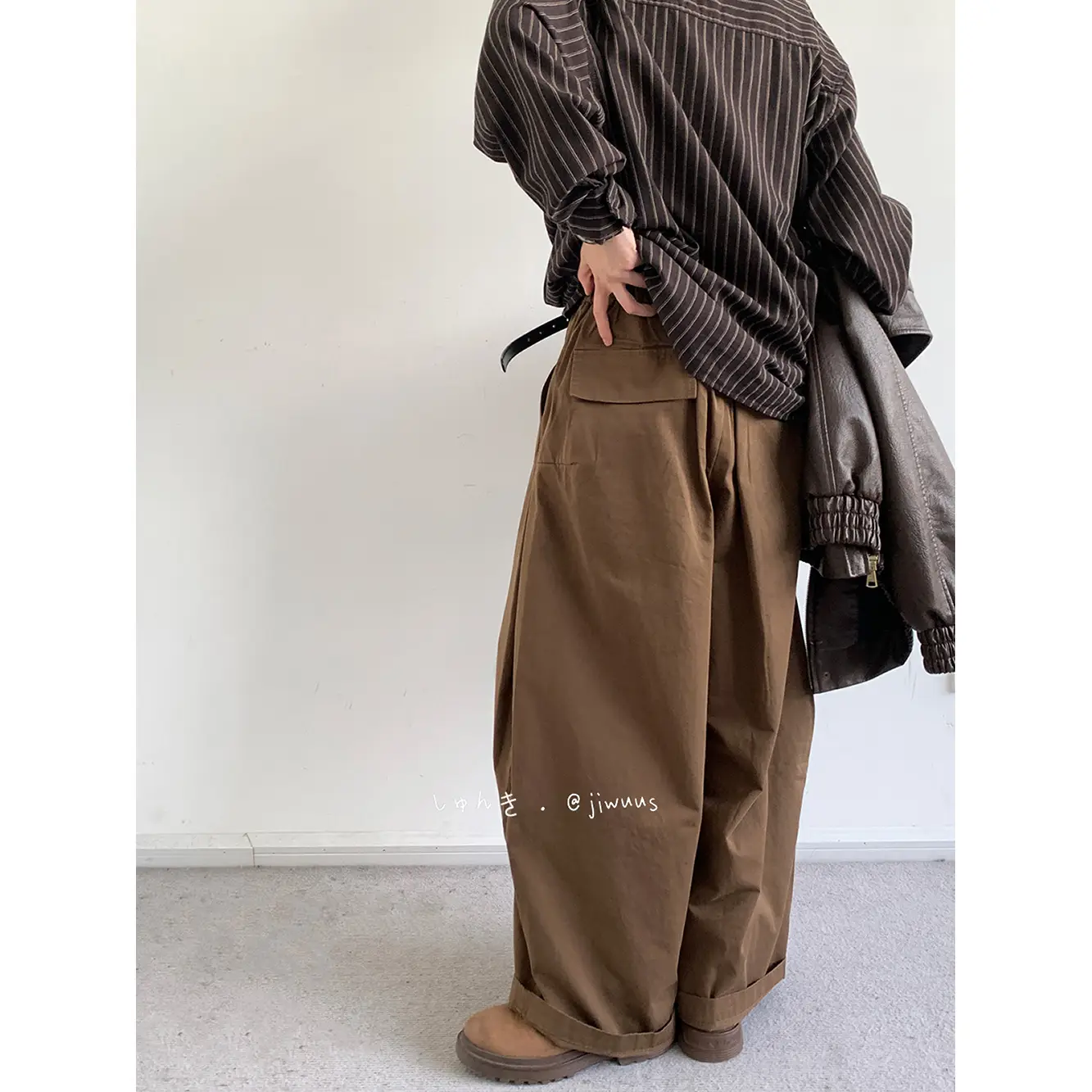 Japanese Style Men's Black Wide Leg Pants — feature 7