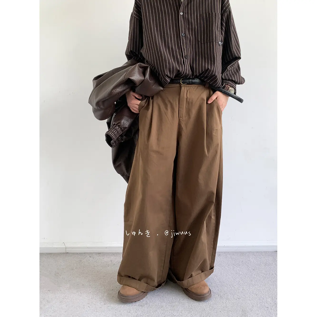 Japanese Style Men's Black Wide Leg Pants — feature 9