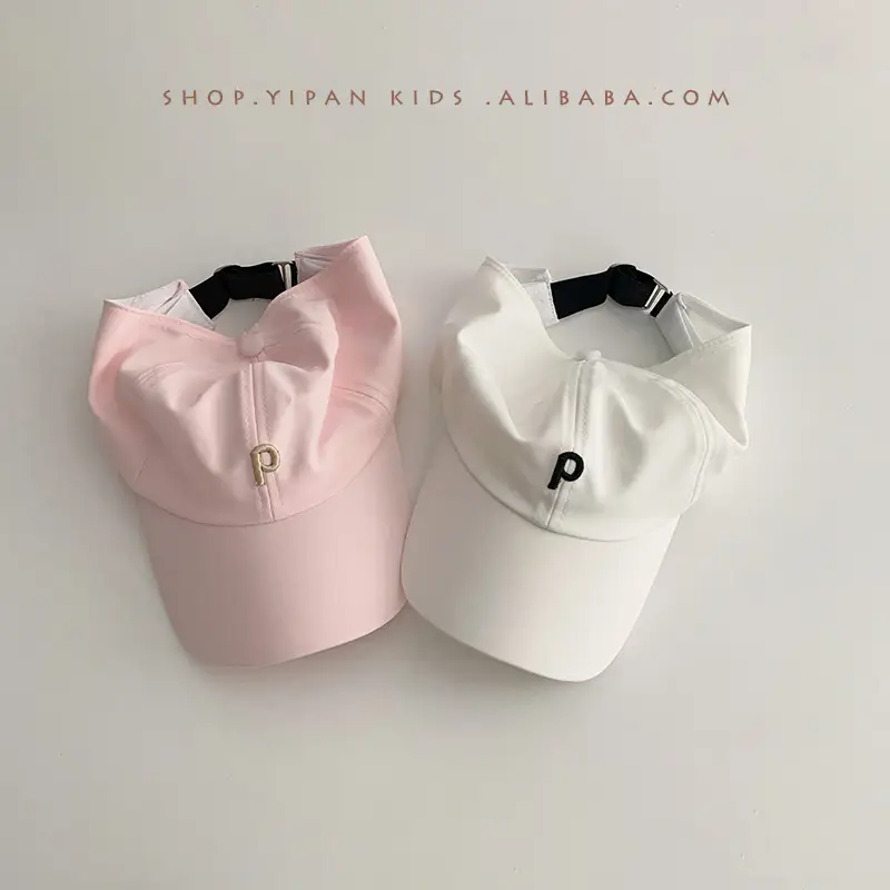 Children's Sunscreen Cap Pink White Cool Baseball Cap - Image 3