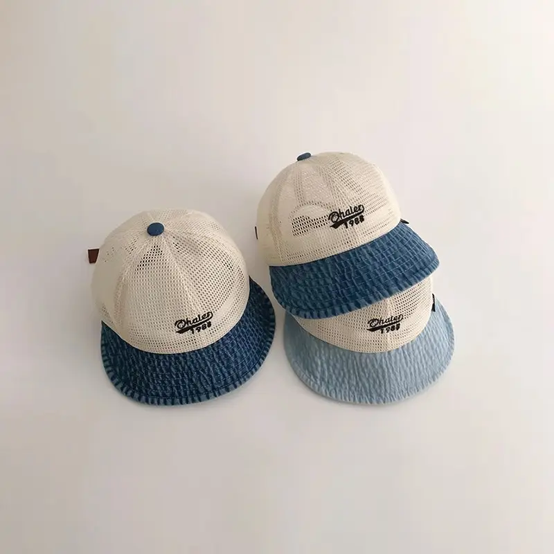 Yipan Kids Sunscreen Hat Blue Beanie Big Brim Duck Tongue - Image 6