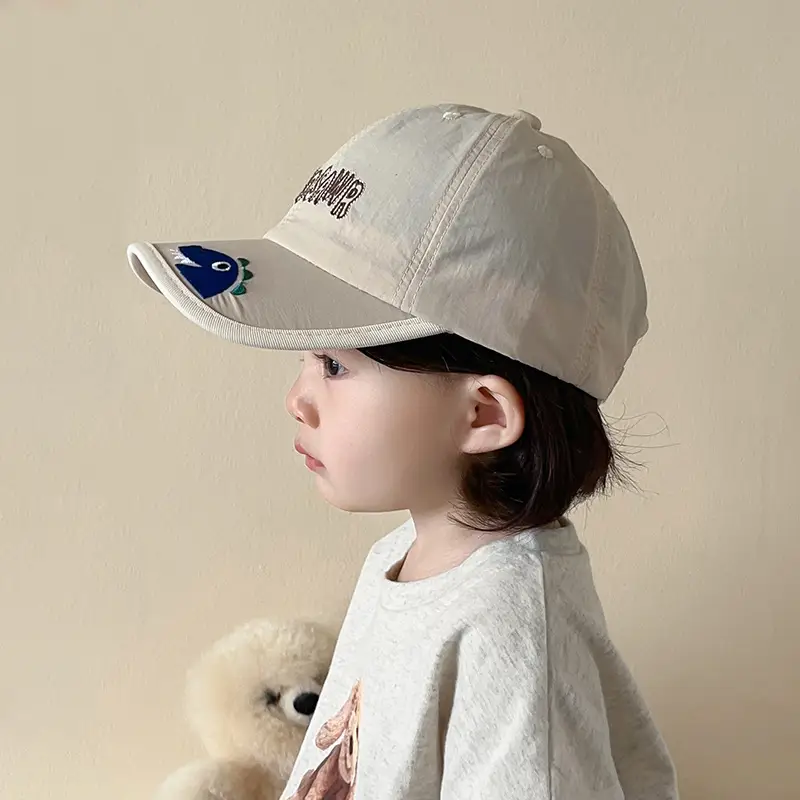 Kids Dino Cap Beige Embroidered - Image 9