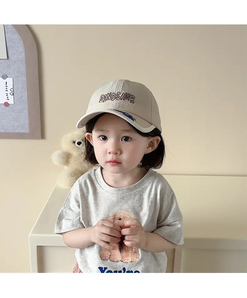 Kids Dino Cap Beige Embroidered — feature 10