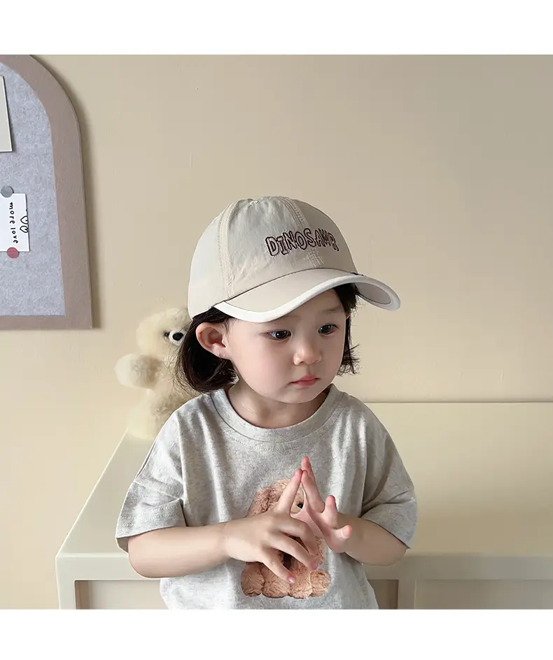 Kids Dino Cap Beige Embroidered — feature 11