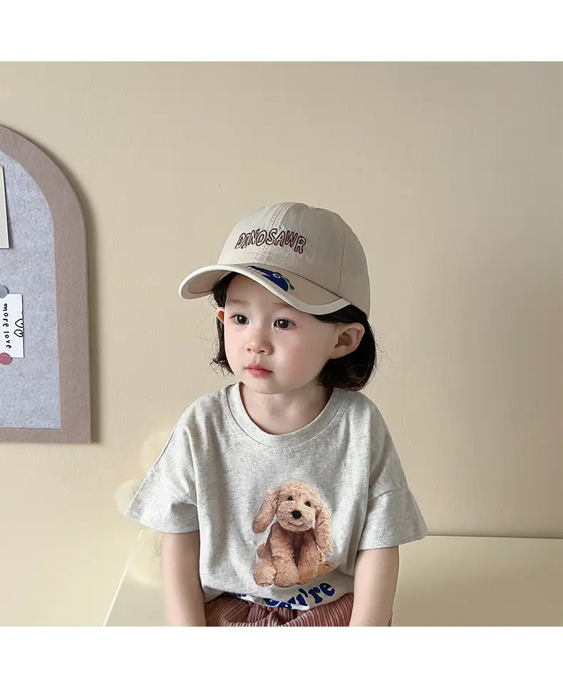 Kids Dino Cap Beige Embroidered — feature 12