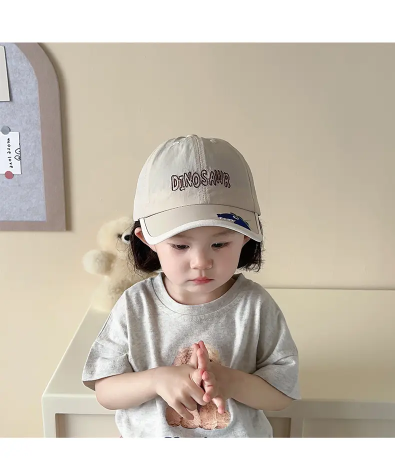 Kids Dino Cap Beige Embroidered — feature 16