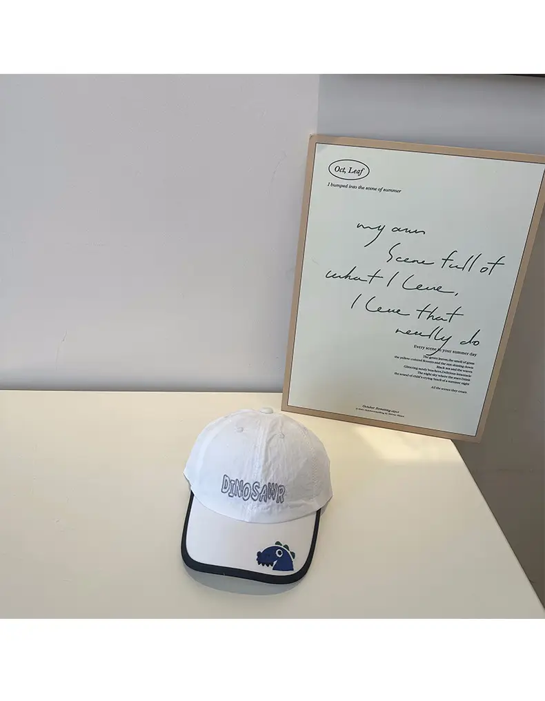 Kids Dino Cap Beige Embroidered — feature 18