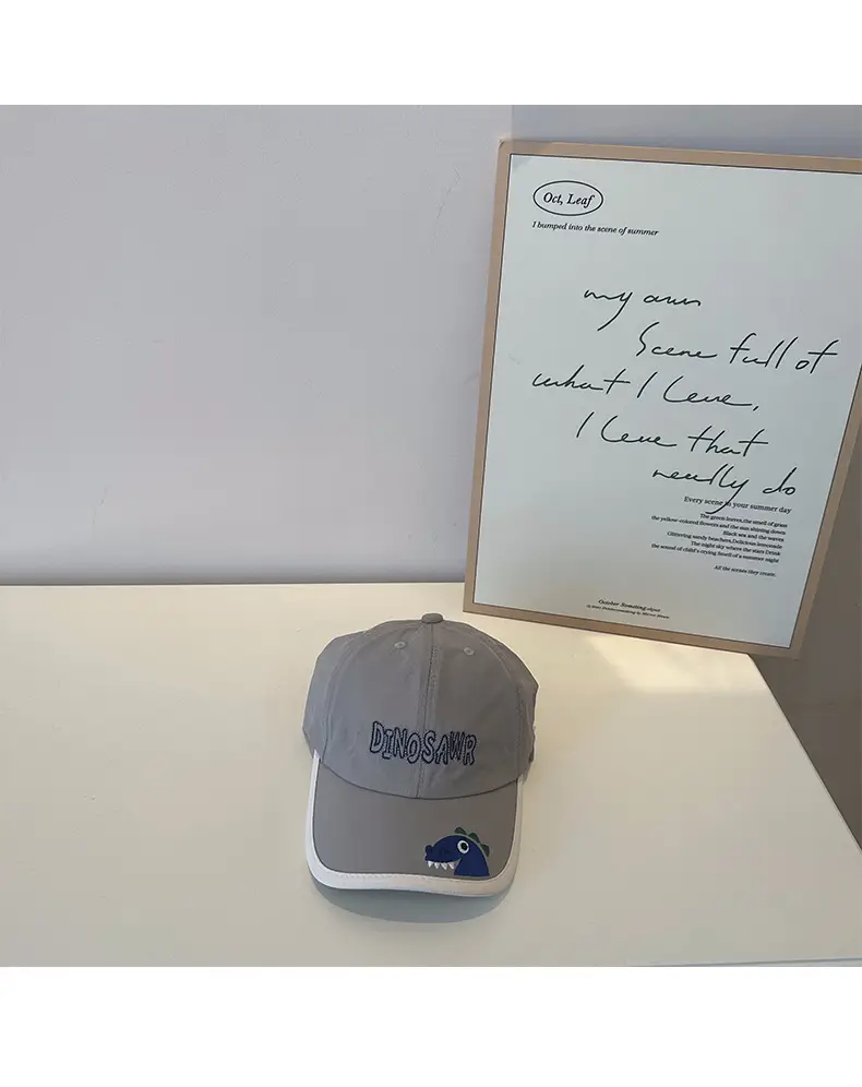 Kids Dino Cap Beige Embroidered — feature 19