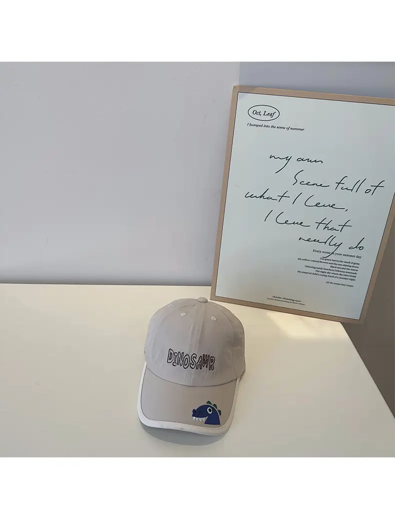Kids Dino Cap Beige Embroidered — feature 20