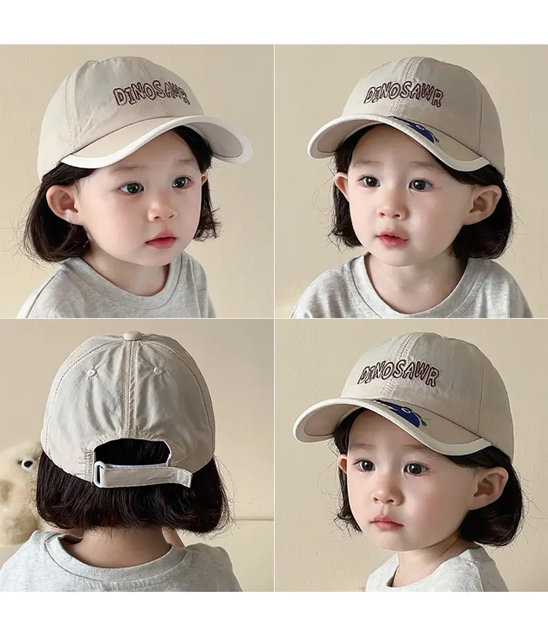 Kids Dino Cap Beige Embroidered — feature 6