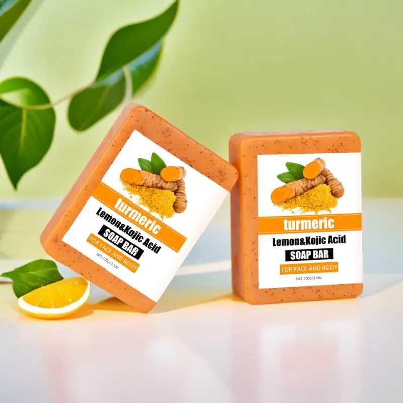 Turmeric Soap Scrub Particles Kojic Acid Soap Lemon Soap - Image 4