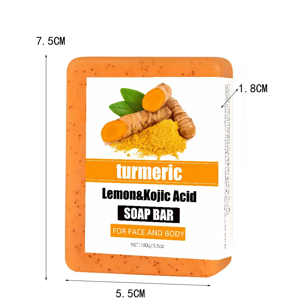 Turmeric Soap Scrub Particles Kojic Acid Soap Lemon Soap - Image 6
