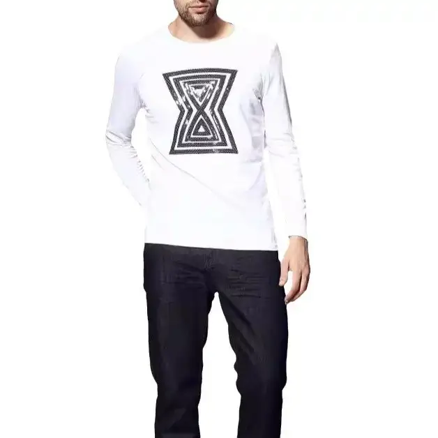 Men's Long Sleeve Plain Cotton T-Shirt Olive Green - Image 20