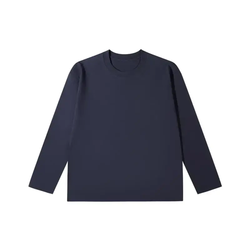Men's Long Sleeve Plain Cotton T-Shirt Olive Green - Image 15