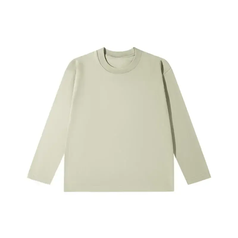 Men's Long Sleeve Plain Cotton T-Shirt Olive Green - Image 9