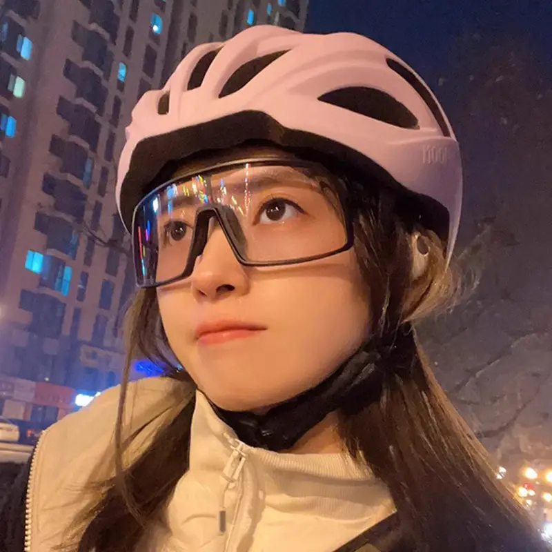 Women's Outdoor Cycling Sunglasses with Mirror & Pink Helmet - Image 6