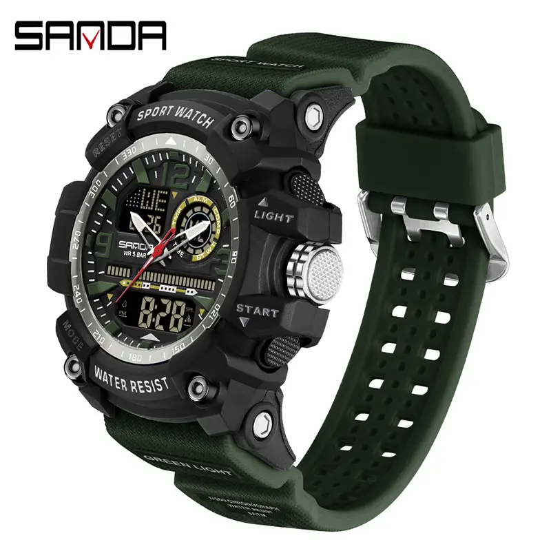 Sanda LED Waterproof Men's Red GPS Watch - Image 39