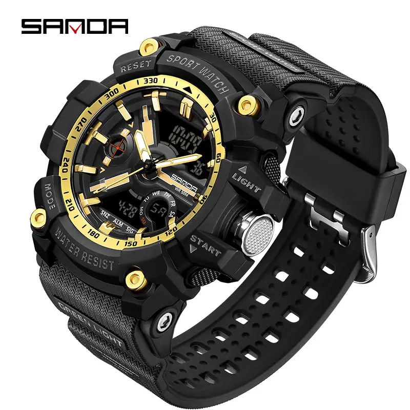 Sanda LED Waterproof Men's Red GPS Watch - Image 23