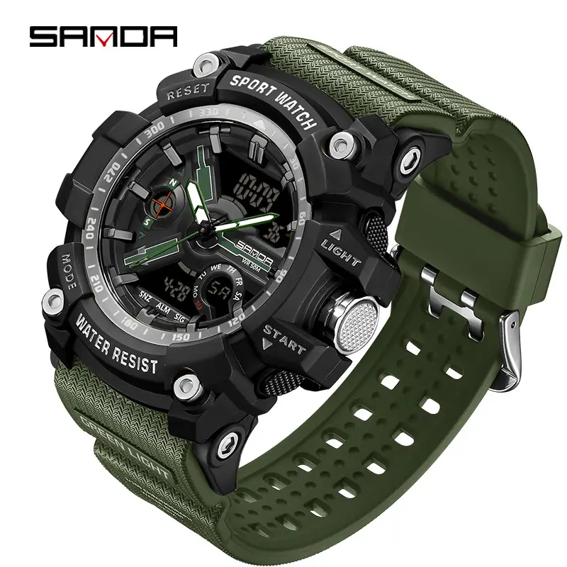 Sanda LED Waterproof Men's Red GPS Watch - Image 24