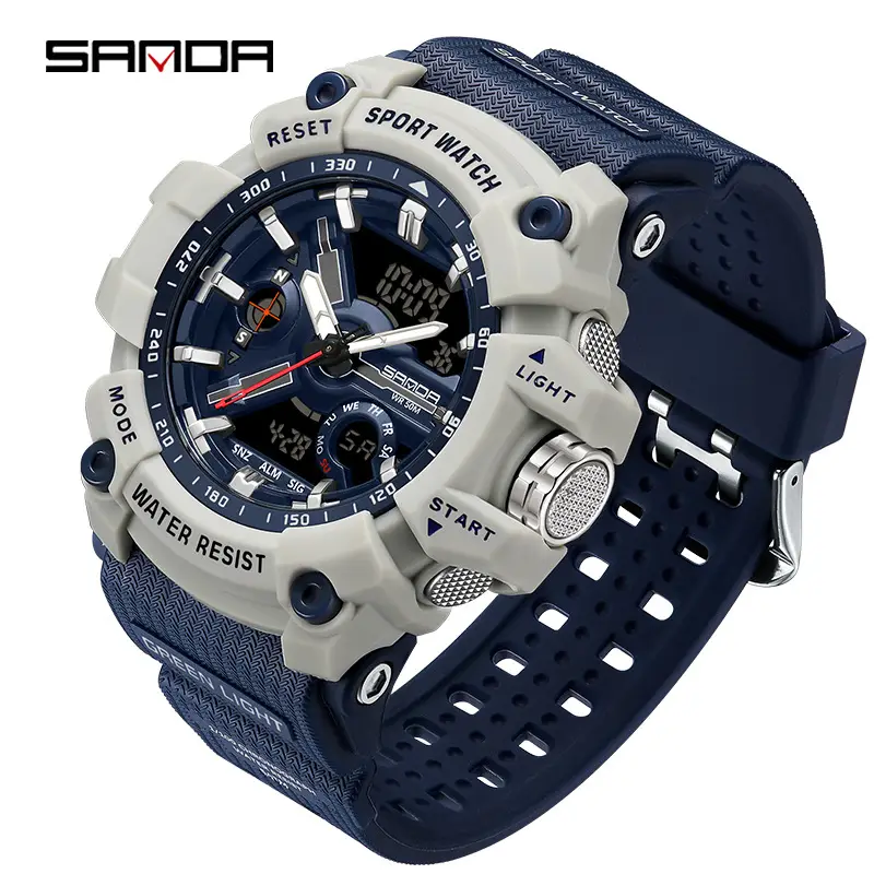 Sanda LED Waterproof Men's Red GPS Watch - Image 25