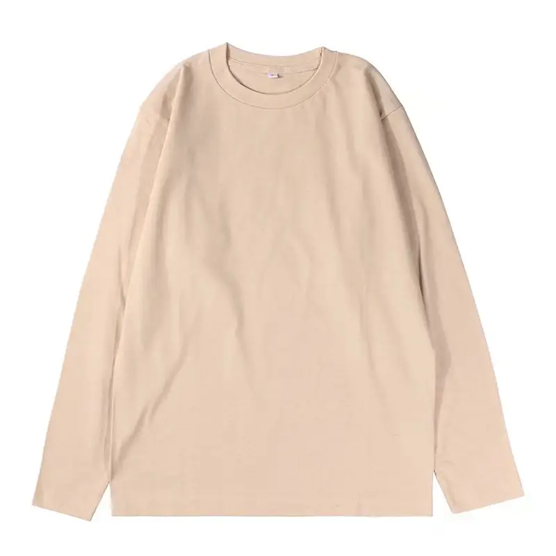 Men Cotton Solid Color Long Sleeve T-Shirt 230g