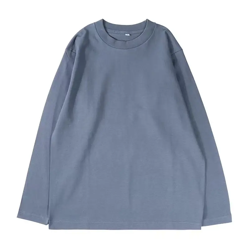 Men Cotton Solid Color Long Sleeve T-Shirt 230g