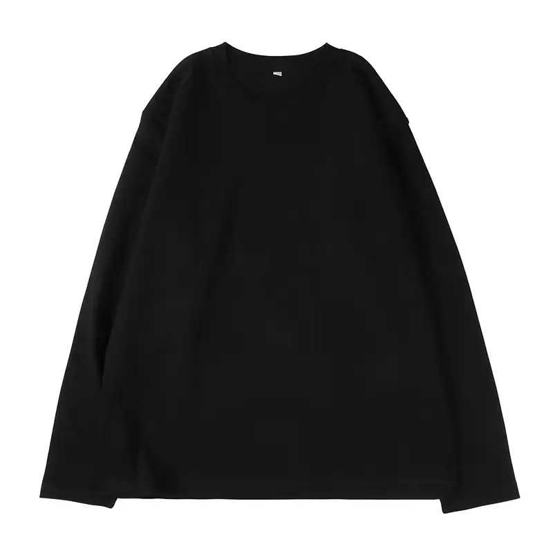 Men Cotton Solid Color Long Sleeve T-Shirt 230g