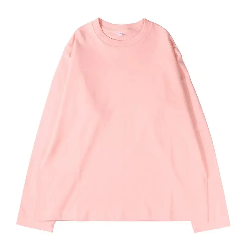 Men Cotton Solid Color Long Sleeve T-Shirt 230g