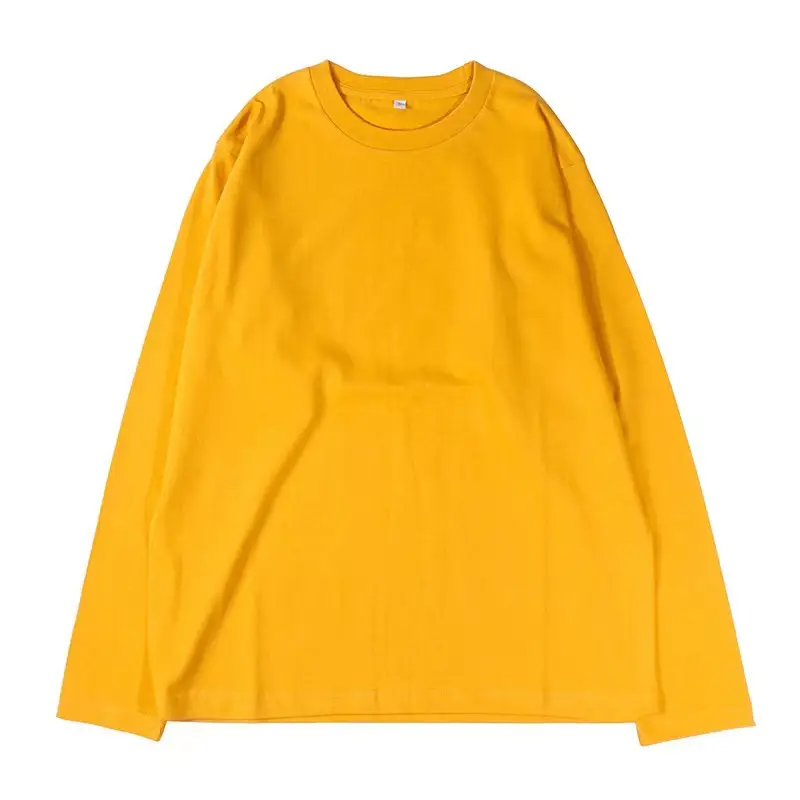 Men Cotton Solid Color Long Sleeve T-Shirt 230g