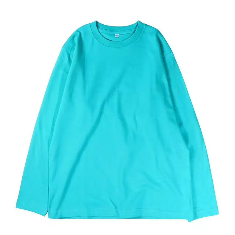 Men Cotton Solid Color Long Sleeve T-Shirt 230g