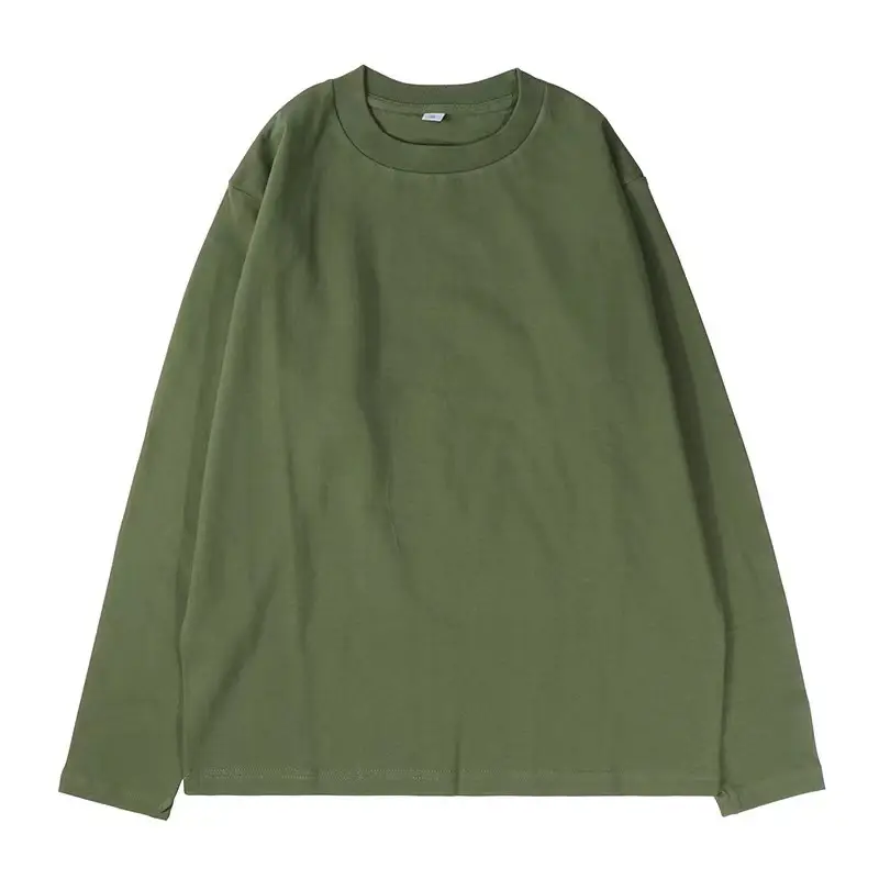 Men Cotton Solid Color Long Sleeve T-Shirt 230g