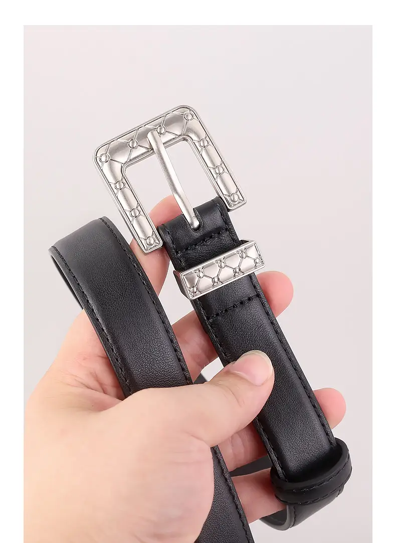 Brown Leather Belt with Silver Buckle for Women — feature 16