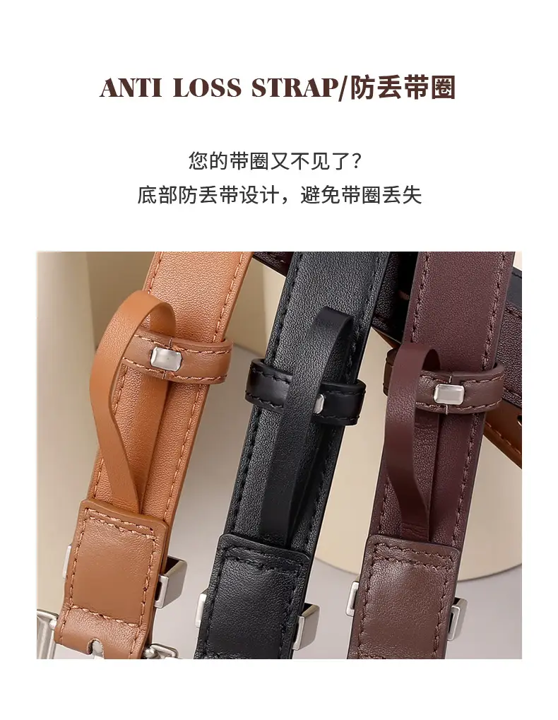 Brown Leather Belt with Silver Buckle for Women — feature 7