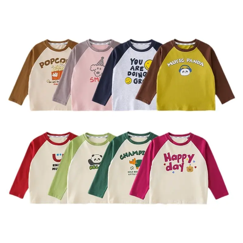 Miantiantang Boys Girls T-Shirt Two-Pack Cotton Long Sleeve - Image 8