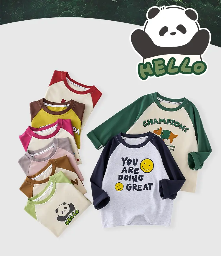 Miantiantang Boys Girls T-Shirt Two-Pack Cotton Long Sleeve — feature 2