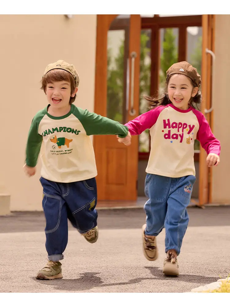 Miantiantang Boys Girls T-Shirt Two-Pack Cotton Long Sleeve — feature 23