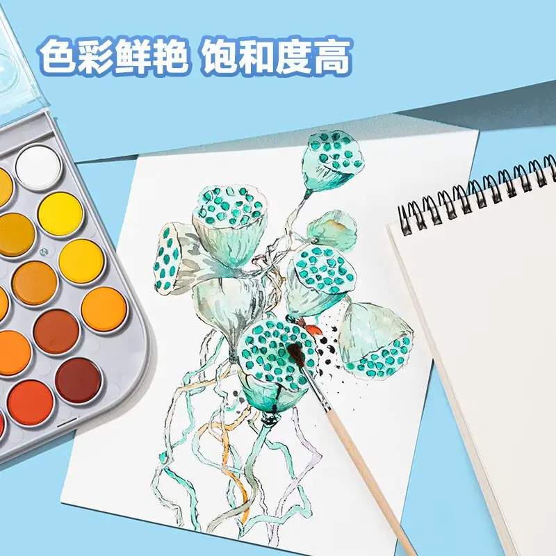 Deli HS112 solid watercolor paint suit painting painting tools students children's art washable