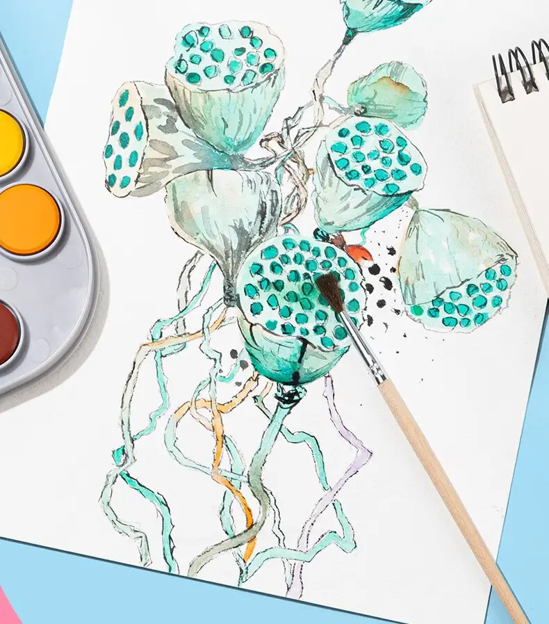 Deli HS112 solid watercolor paint suit painting painting tools students children's art washable — feature 12