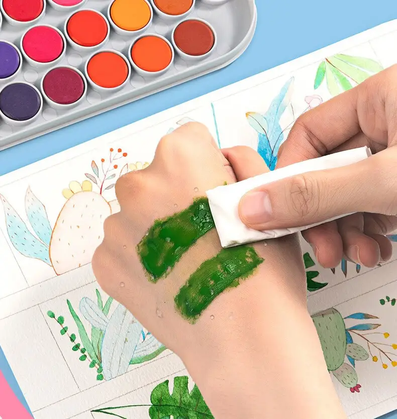 Deli HS112 solid watercolor paint suit painting painting tools students children's art washable — feature 16