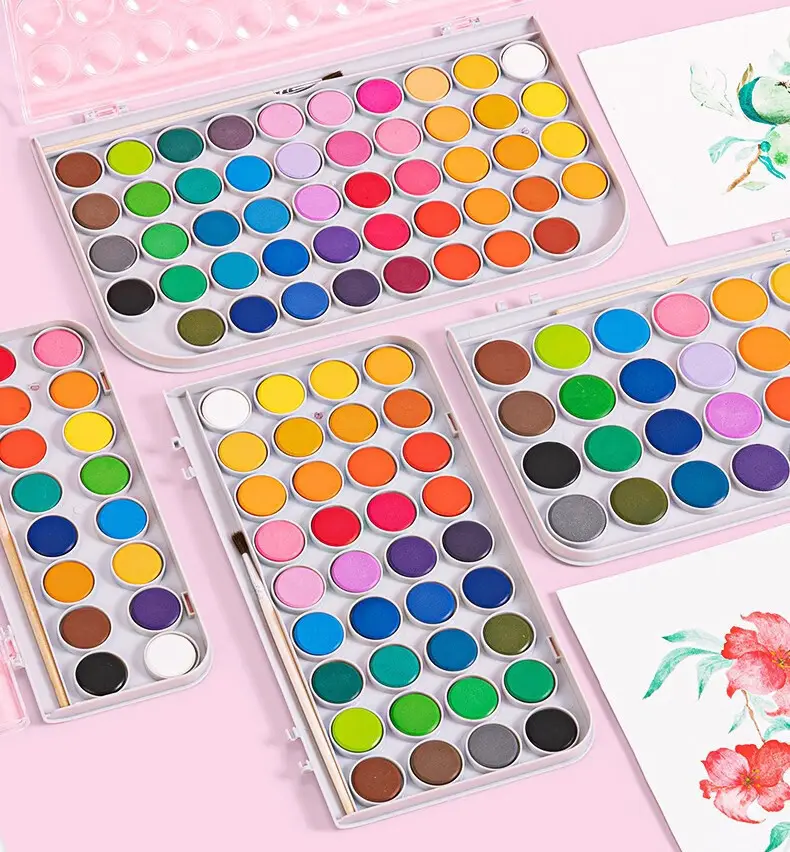 Deli HS112 solid watercolor paint suit painting painting tools students children's art washable — feature 2